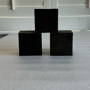 Coconut Wood Display Stand Cubes Ebony Stained 3 Pieces